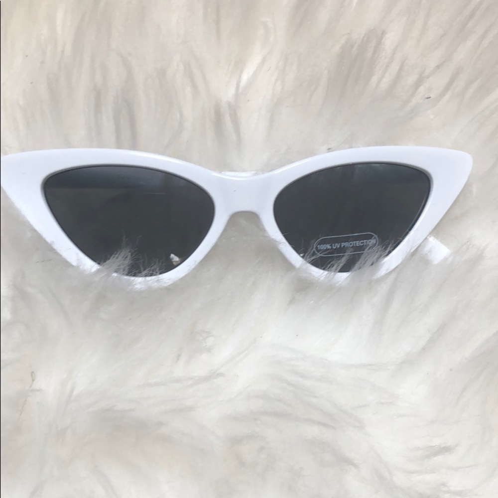 White cat eye sunglasses